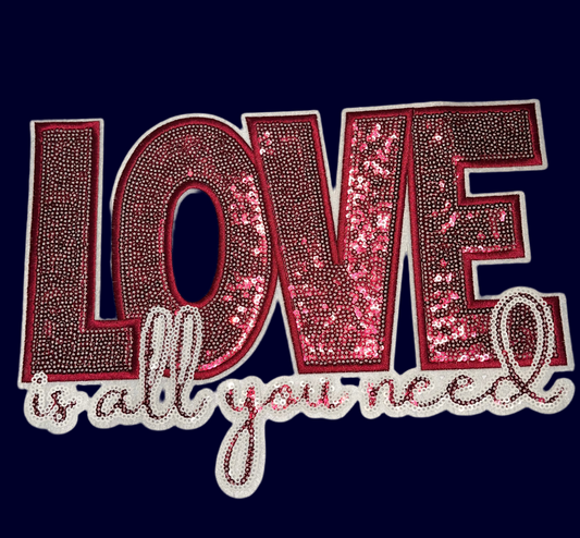 Sequence Love is all you need Large Navy crewneck sweatshirt