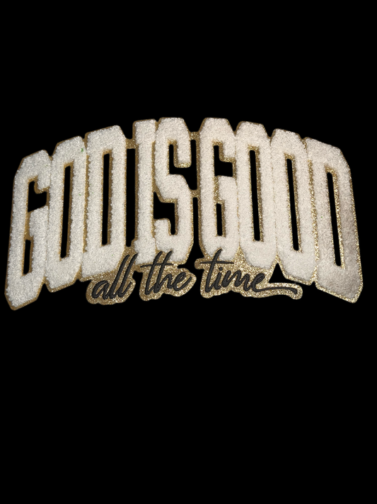 God is Good all the time on Black hoodie Large