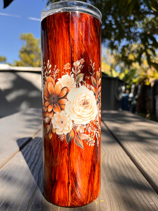 Wood grain floral