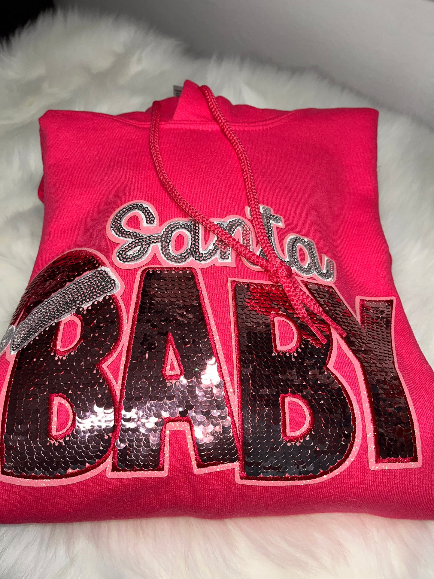 Santa Baby sequence hoodie sweatshirt Large