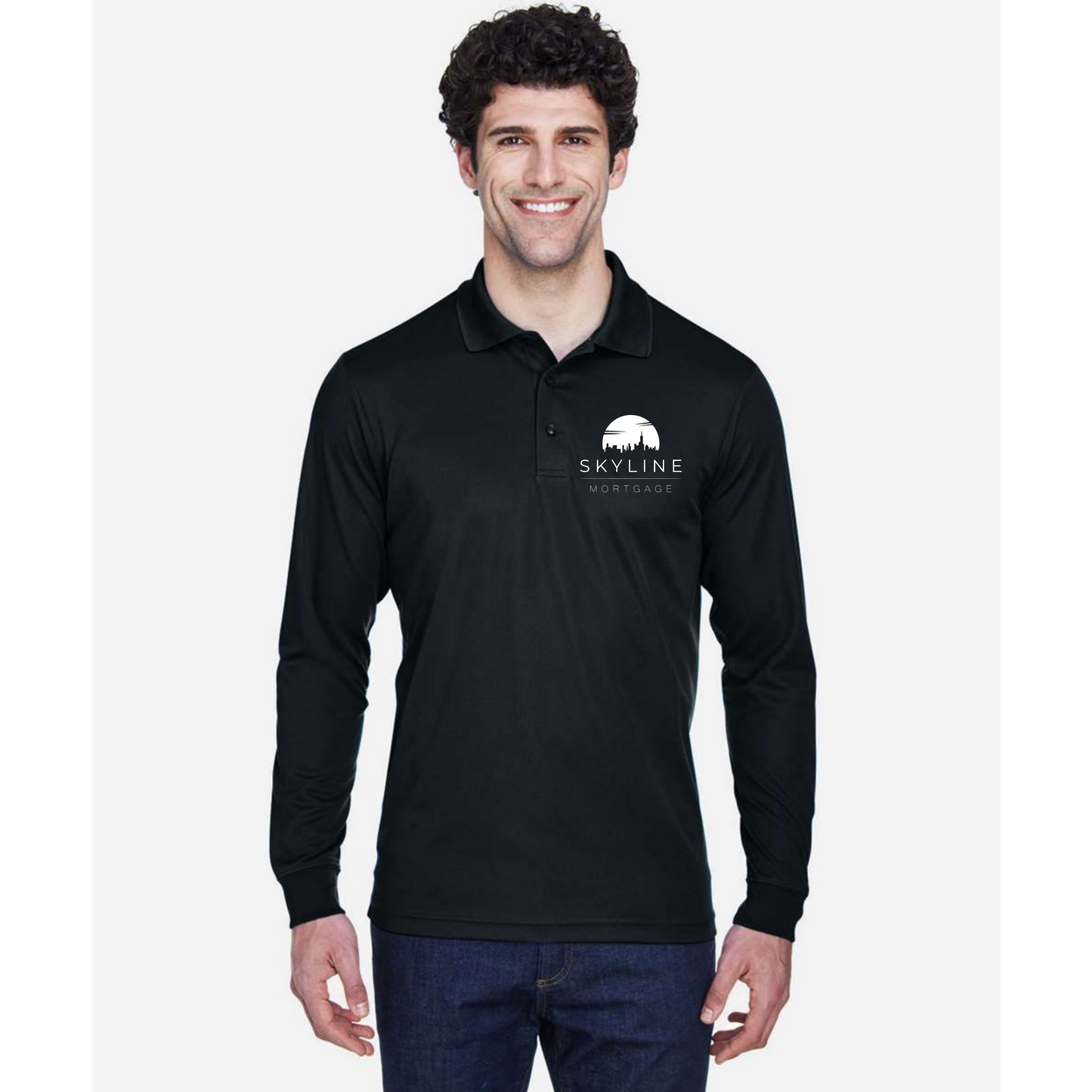 Men's Long Sleeve Dri-Fit Polo with Embroidered Logo