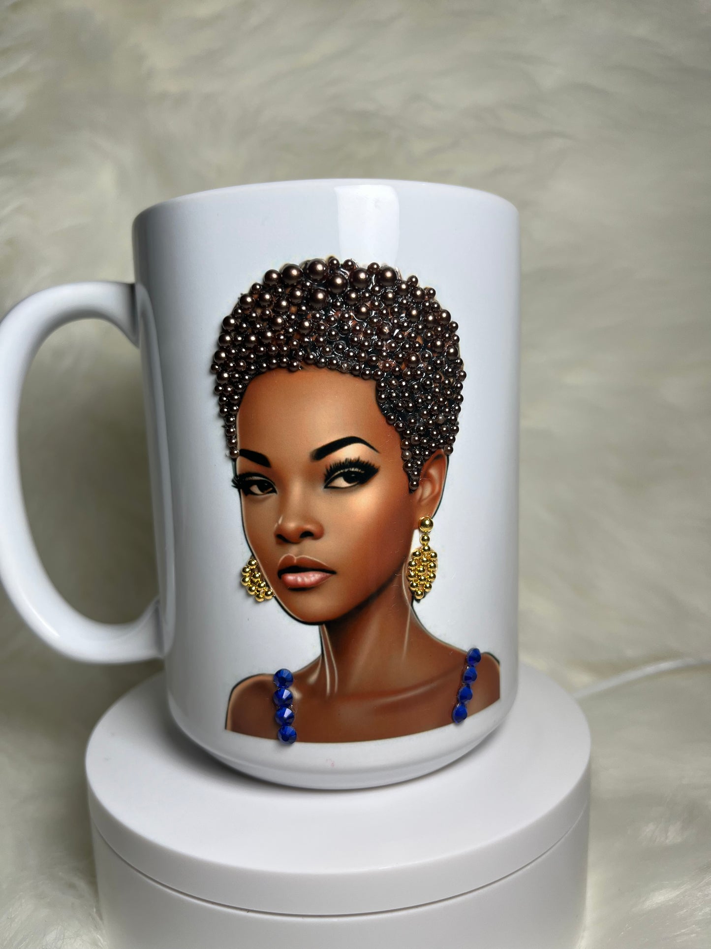Short Hair Afro Queen Bling Mug